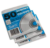 SOBRE 125X125 90GR PARA CD DVD P/50 BLANCO | 1 UNIDADES | (SAM TALLERES MANIPULACION)